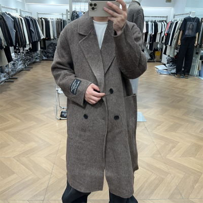 双排扣羊毛大衣中长款双面呢外套