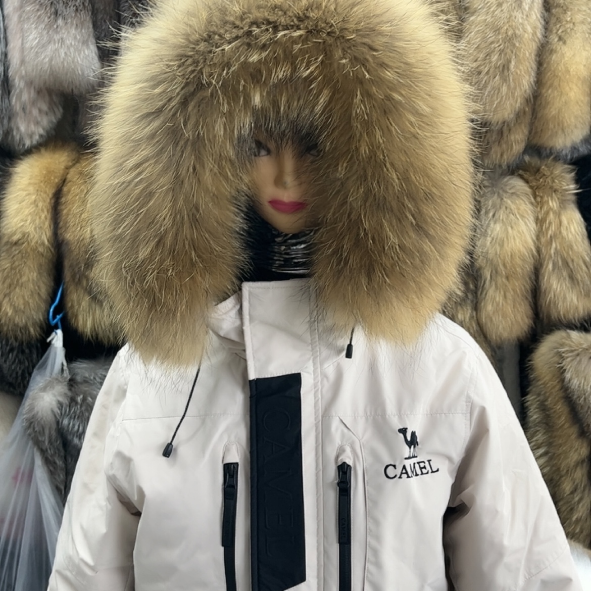 2024新款骆驼羽绒服毛领单卖 真貉子大毛领 毛厚蓬松可定制尺寸