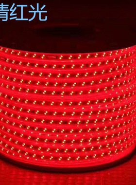 LED红色灯带户外防水灯带条220V红光节日喜庆外墙KTV装饰线灯灯条