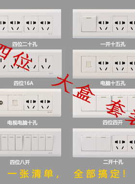 118雅白开关插座组合二十孔电脑