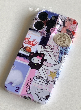 海浪公园【拍三免一】少女粉hellokitty适用于苹果15pm/xsm/16plus菲林精孔硬壳手机壳reno14pro三星s25plus