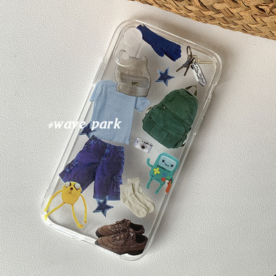 海浪公园【拍三免一】个性穿搭装饰小众中性全包软壳适用于iPhone15promax手机壳tpu透明软壳mate60pro