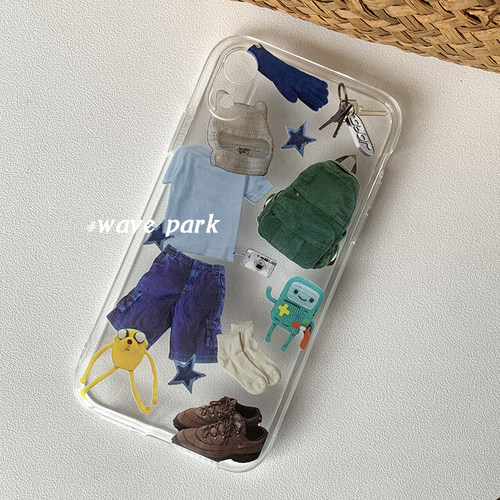 海浪公园【拍三免一】个性穿搭装饰小众中性全包软壳适用于iPhone15promax手机壳tpu透明软壳mate60pro