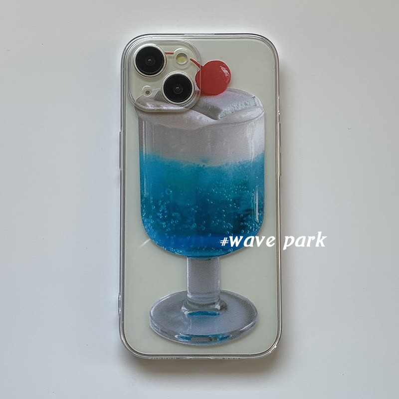 海浪公园【拍三免一】苏打水冰淇淋樱桃适用于iPhone17promax手机壳tpu透明软壳三星s25至尊小米15pro华为p70