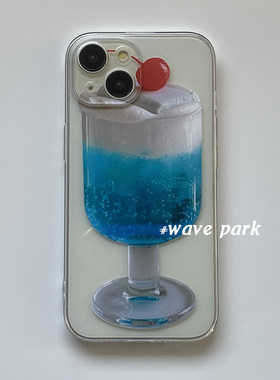 海浪公园【拍三免一】苏打水冰淇淋樱桃适用于iPhone17promax手机壳tpu透明软壳三星s25至尊小米15pro华为p70