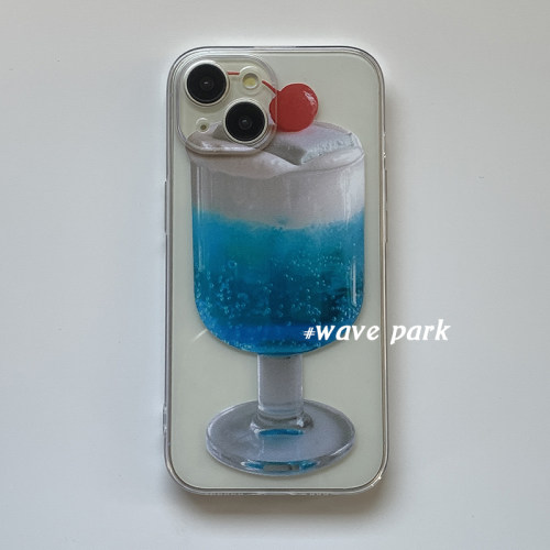 海浪公园【拍三免一】苏打水冰淇淋樱桃适用于iPhone17promax手机壳tpu透明软壳三星s25至尊小米15pro华为p70