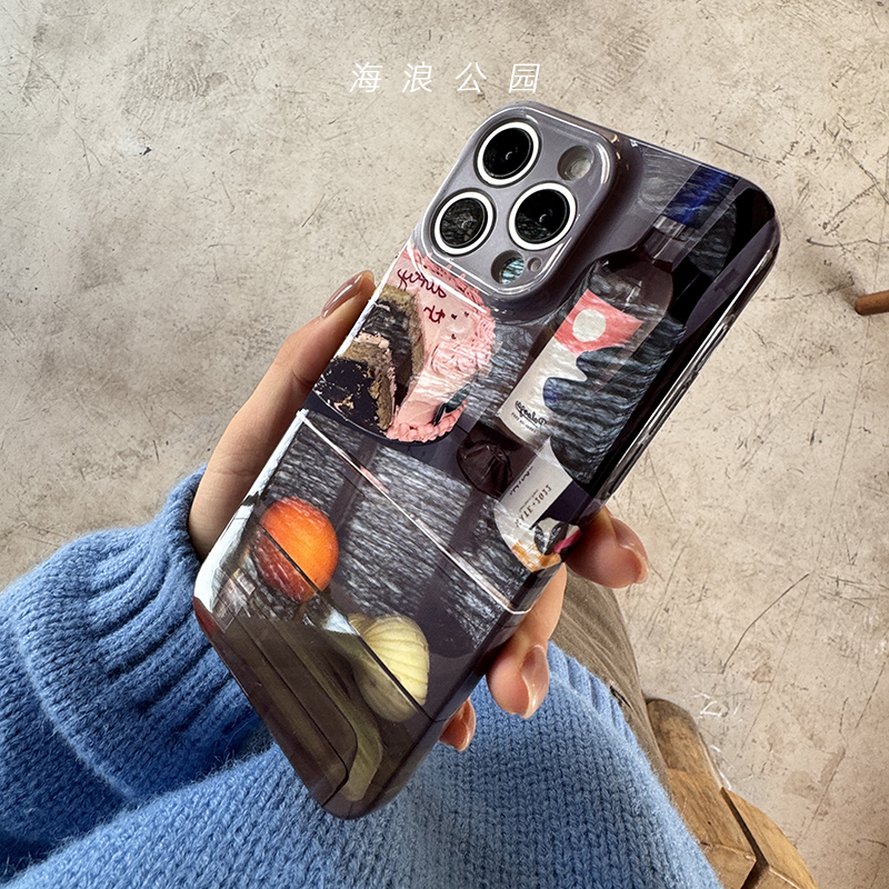 海浪公园【拍三免一】冰箱蛋糕性冷淡风适用于苹果16PM/15/xr菲林精孔硬壳手机壳ins华为小米13pro三星s24