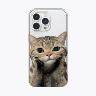海浪公园 托脸小猫咪适用于iPhone17promax手机壳tpu透明软壳三星s24小米15pro华为p70 拍三免一