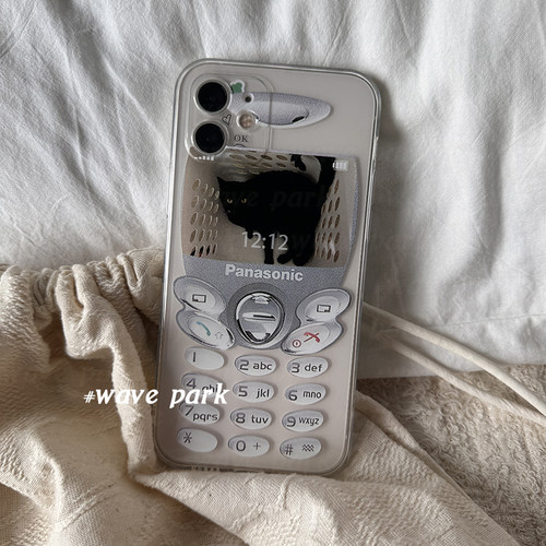 海浪公园【拍三免一】复古手机猫咪适用于iPhone15promax手机壳tpu透明软壳小米14