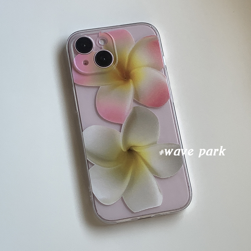海浪公园【拍三免一】大溪花白粉适用于iPhone16promax手机壳tpu透明软壳三星s25至尊小米15pro华为p80pro