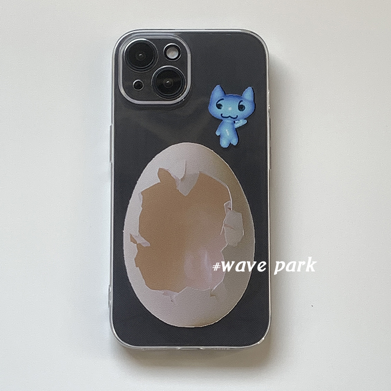 海浪公园【拍三免一】蛋壳时髦小众适用于iPhone16promax手机壳tpu透明软壳三星s25至尊小米15pro华为p70
