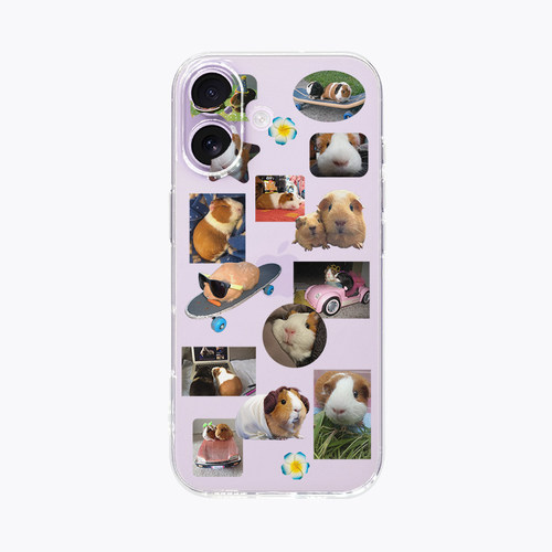 海浪公园【拍三免一】拼贴豚鼠适用于iPhone16promax手机壳tpu透明软壳三星s25至尊小米15pro华为p80pro