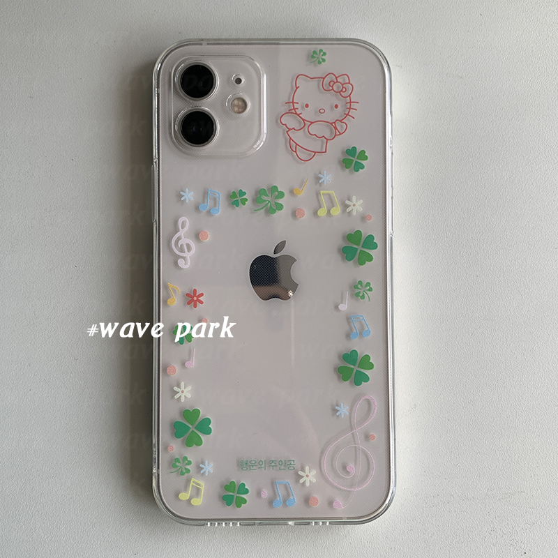 海浪公园【拍三免一】小卡装饰手机壳四叶草适用于iPhone15promax手机壳tpu透明软壳三星s24小米14pro