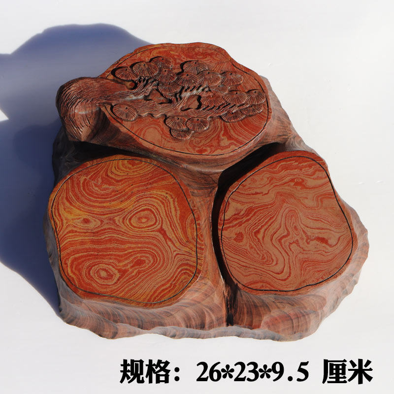 正宗红丝砚四大名砚非遗精雕