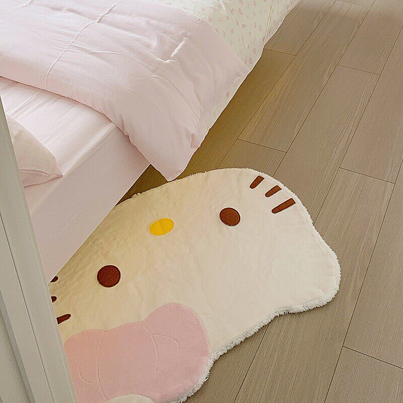 可爱卡通猫毛绒地毯客厅