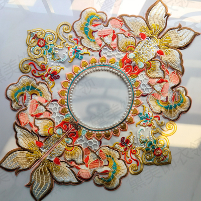 中式云肩金鱼明制刺绣马面裙学士汉服衬衣装饰领成人儿童亲子披肩