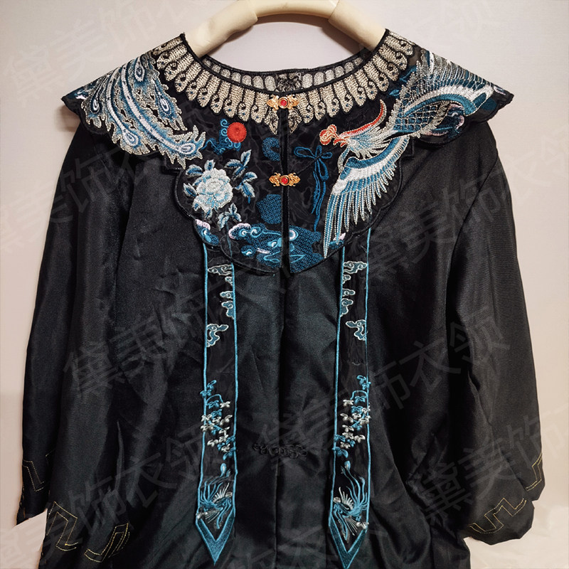 毕业季云肩学士服新中式马面裙汉服男女学生飘带刺绣硕士外搭披肩