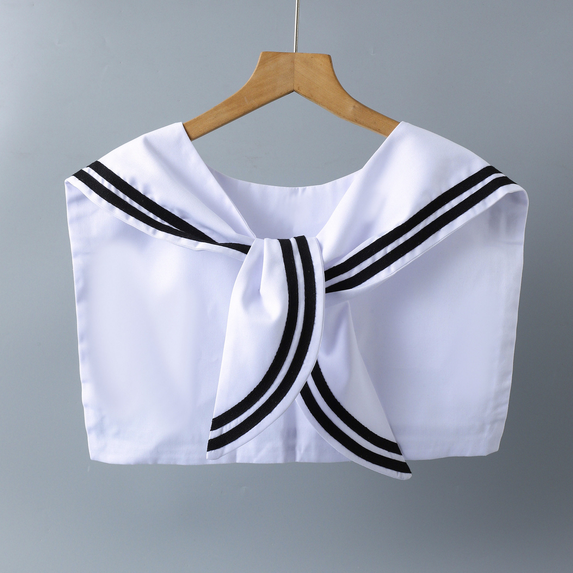 日系假领子海军制服条纹交叉外搭学院风装饰水手服娃娃领减龄披肩