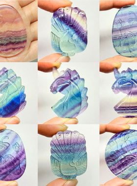 萤石雕刻吊坠挂坠毛衣链坠