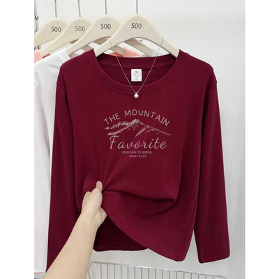 纯棉长袖t恤女衫春秋新款漂亮