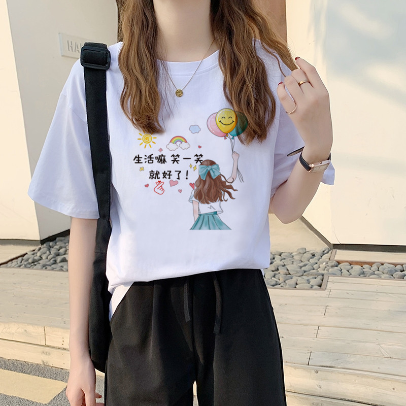 网红短袖t恤女ins潮2025年新款学生韩版宽松上衣夏季大码半袖女装