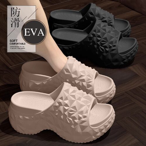 EVA厚底防滑增高女夏一字拖