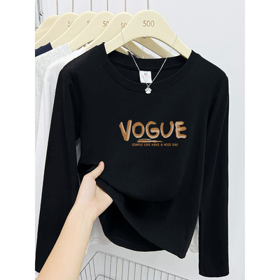 长袖t恤女春秋2025新款早秋好看漂亮单穿上衣今年流行内搭打底衫