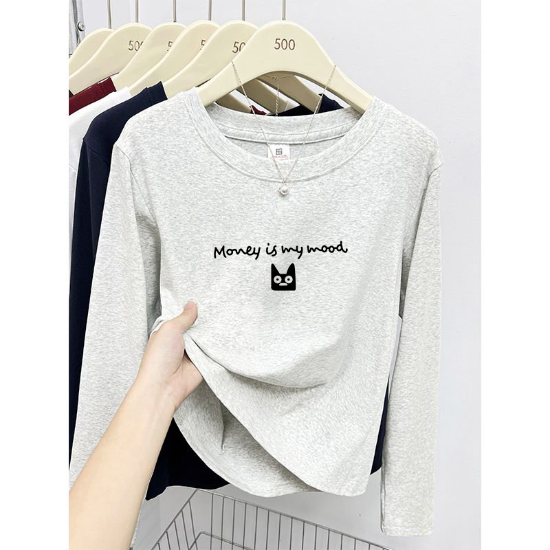 长袖t恤女春秋装2025早秋上新上衣好看漂亮减龄秋衣可外穿打底衫