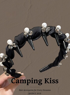 CampingKiss韩系珍珠高颅顶发箍