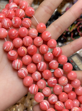 K342 10mm天然老鱼骨圆珠一条