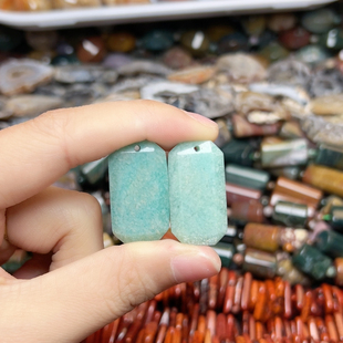 R413 28mm天然天河石无事牌一对