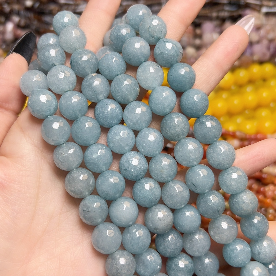 C148 11.7mm雾霾蓝玉刻面圆珠一条,饰品/流行首饰/时尚饰品新,其他DIY饰品配件,淘宝优惠券,粉丝福利购,淘宝优惠卷