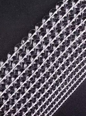 k9白水晶散珠半成品diy圆珠手工串珠手串手链3mm～20mm