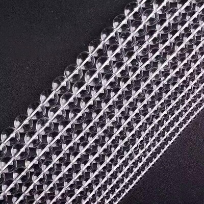 k9白水晶散珠半成品diy圆珠手工串珠手串手链3mm～20mm
