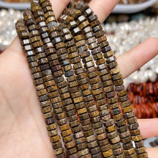 R366 6mm古铜辉六角隔珠一条