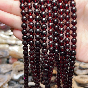 R343天然石榴石圆珠6mm一条