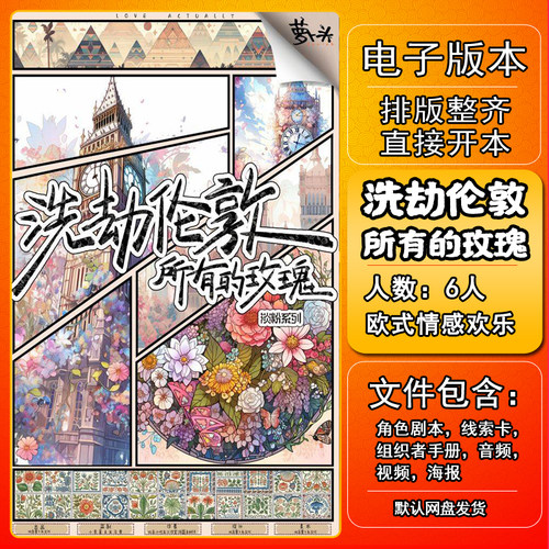 洗劫伦敦所有的玫瑰剧本杀电子版复盘解析可打印6人 情感欢乐