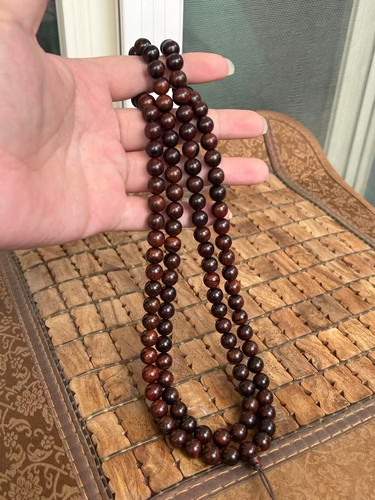 海南黄花梨紫油梨老料1.0乘108念珠文字手串佛珠仅此一串海口发货