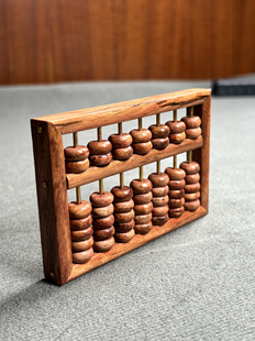 海南黄花梨7档算盘实木招财摆件把玩件红木海黄手把件小孩抓周用