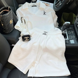 夏天时尚休闲运动短裤套装女夏季网红炸街气质显瘦两件套装