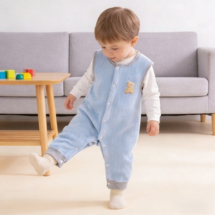 保暖裤男宝加绒裤子73码薄绒冬季开扣免脱换尿布小月龄婴儿背带裤