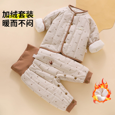 婴儿衣服小月龄女宝宝冬装2025新款棉服外出服73码80冬天加厚套装