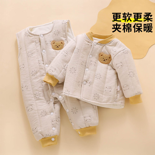 【加绒保暖】婴儿背带裤套装