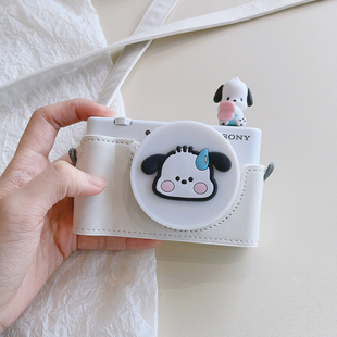 适用索尼Sony zv1相机包粉色底座ZV1一代收纳皮套肩带可爱镜头盖