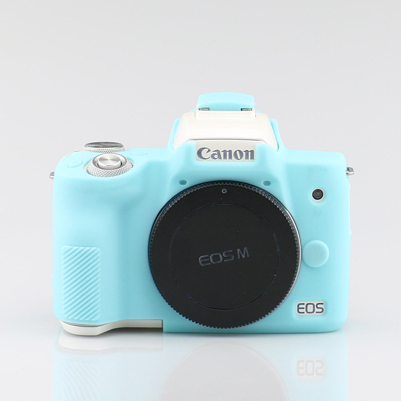适用佳能EOS M50相机硅胶套 m50二代相机半套底座粉 M5防撞收纳包