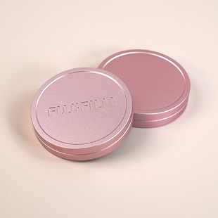 适用富士拍立得instax mini Evo镜头金属镜头保护盖防尘装饰粉色