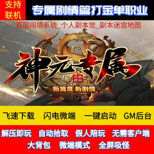 传奇单机版PC端神元专属剧情无限刀单职业GM后台可异地联网联机
