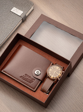 Luxury Quartz Watch Wallet Men Best Gift Wristwatch 2pcs/set