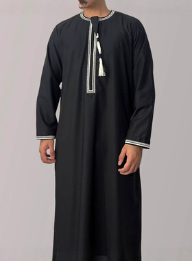 High Quality Clothing Thobe Abaya Men Long Robe Kaftan长袍衫