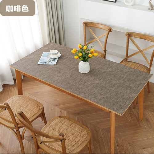 仿亚麻布纹皮革桌垫防水防油定制